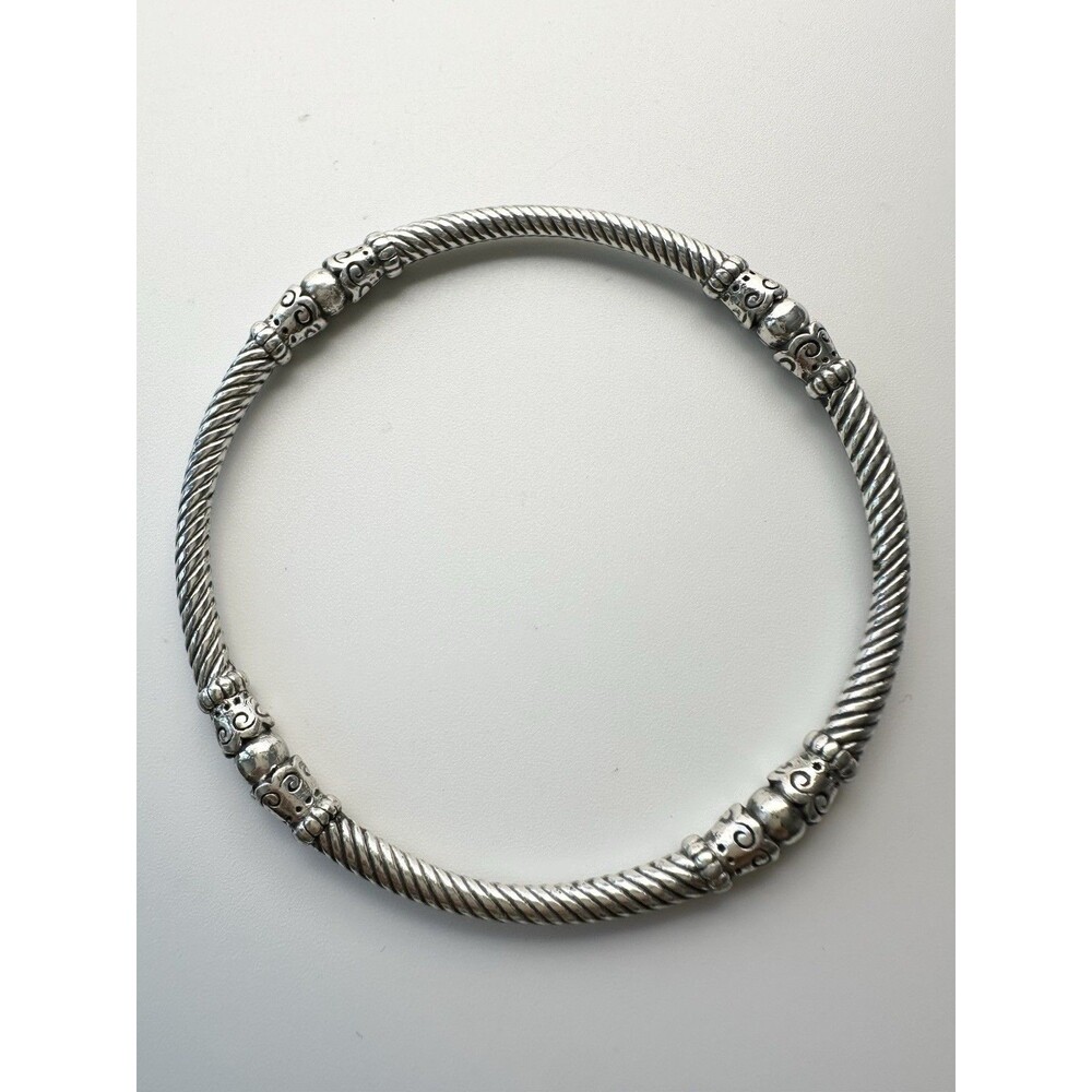 Brighton Cable Bangle Bracelet Silver Plated 8.15”
